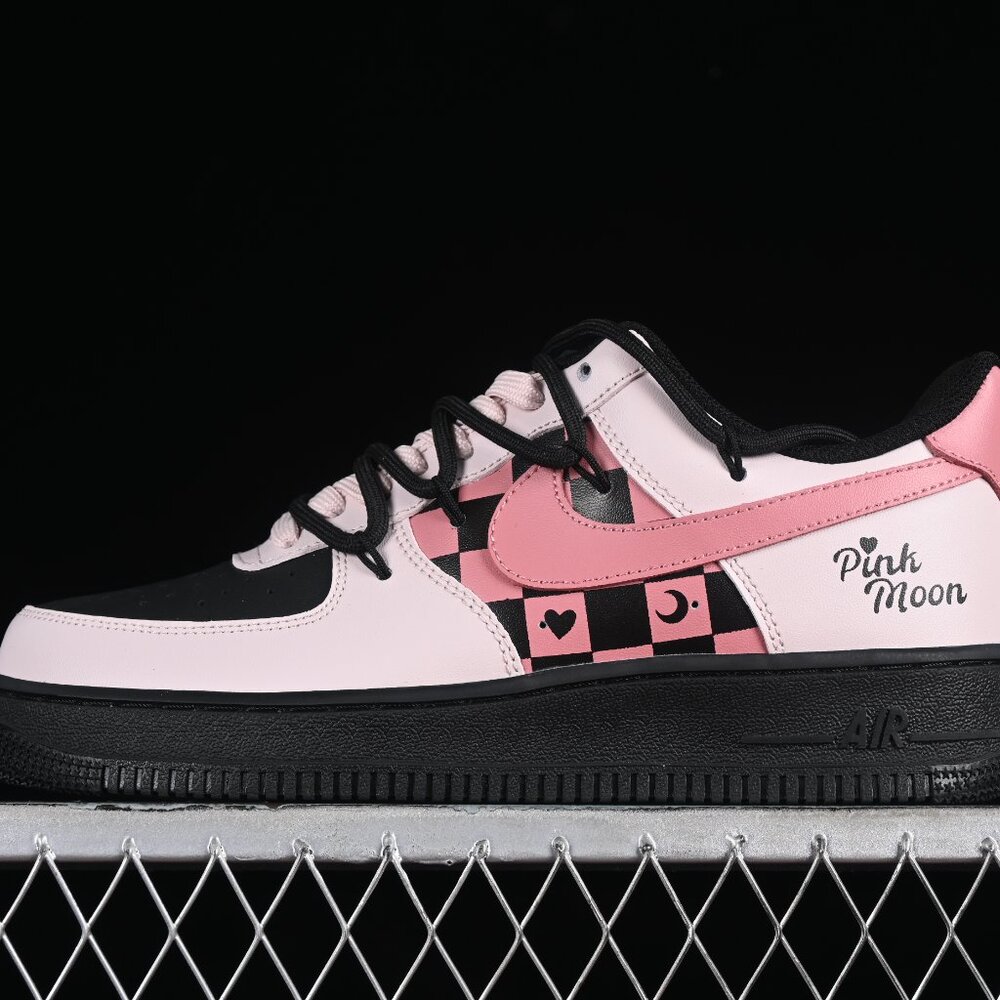 Womens Nike Air Force 1 '07 Pink & Black "Moon Love" Shoes - Picture 4 of 9